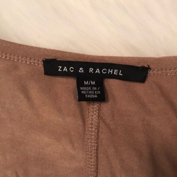 Zac & Rachel long sleeve tan fringe top size M - Picture 2 of 6